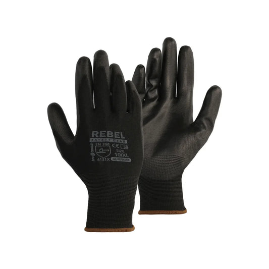 Tru Touch Black PU Coated General Handling Gloves